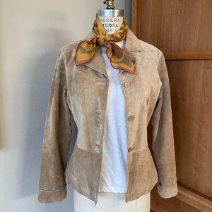 Brandon Thomas Suede Tan Jacket Coat Women's Outerwear Size Small